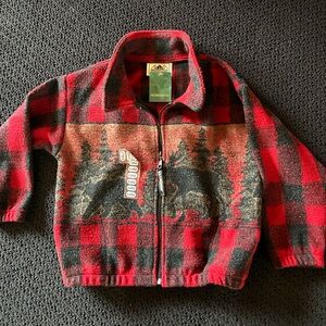 Kids Red Plaid Zippered Jacket